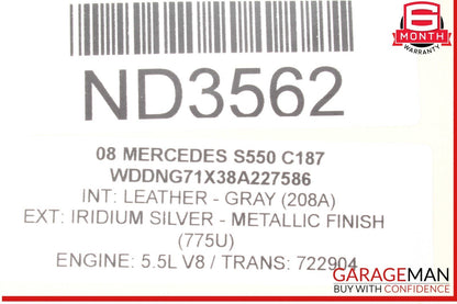 07-09 Mercedes W221 S550 S600 Rear Left Driver Side Tail Light Lamp OEM