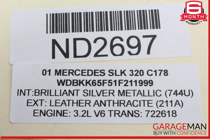 01-04 Mercedes R170 SLK320 SLK230 SLK32 AMG Rear Trunk Lift Gate Handle Trim OEM
