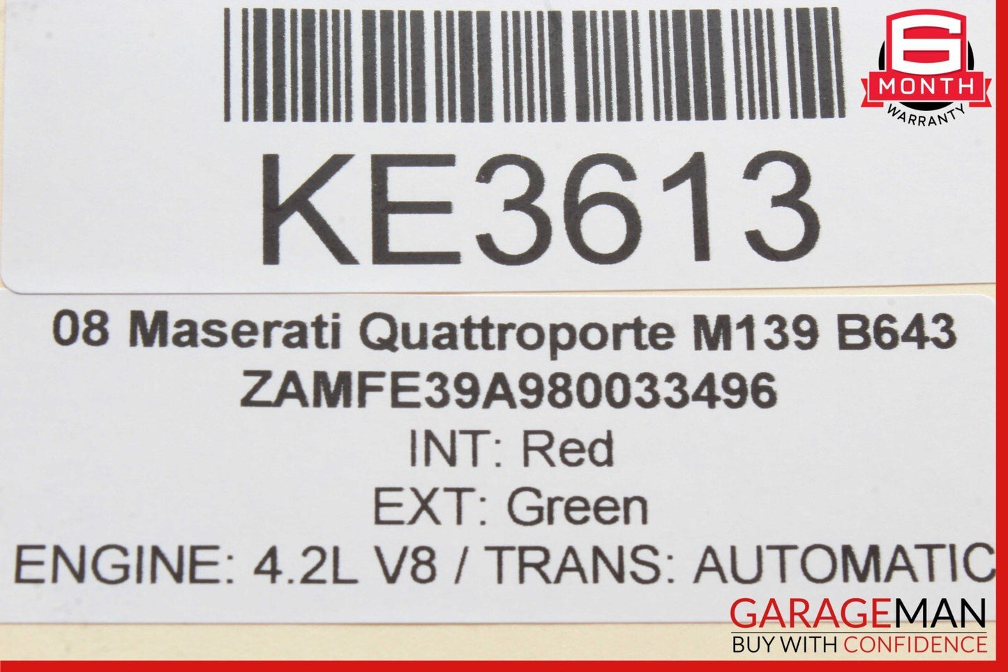 03-13 Maserati Quattroporte M139 Front Right Side Exterior Door Handle OEM