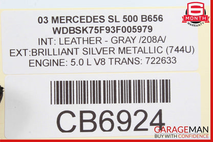 00-06 Mercedes R230 SL500 Rear ABC Hydraulic Suspension Valve Block Assembly OEM