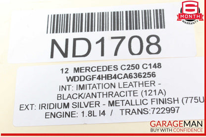 08-14 Mercedes W204 C250 C350 C280 Upper Radiator Core Support Bar Black OEM