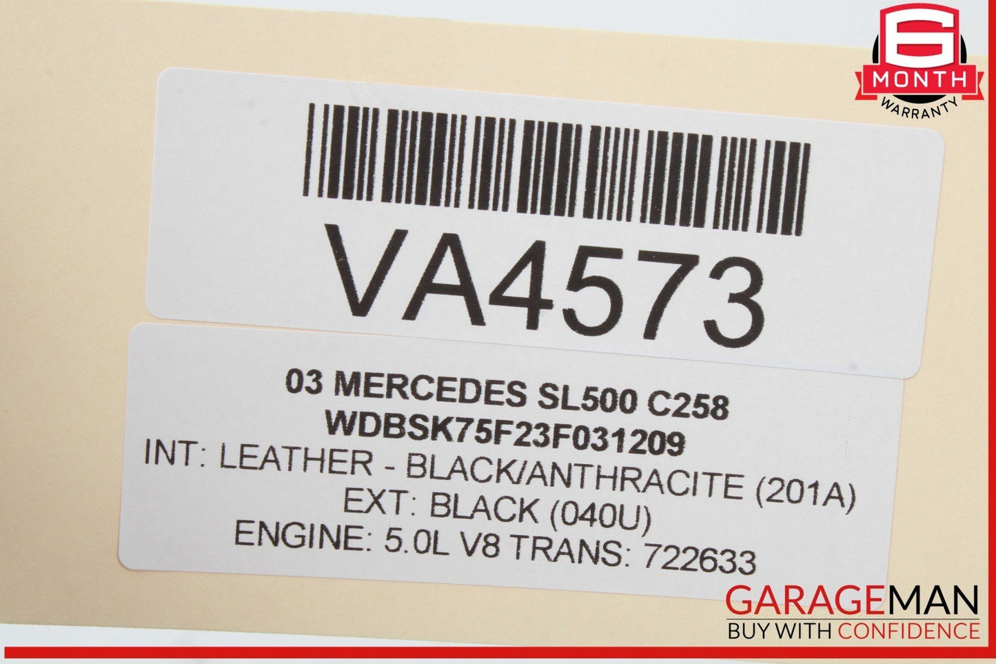 00-06 Mercedes R230 SL500 CL500 E430E500 S500 Fuel Injector Rail Assembly OEM