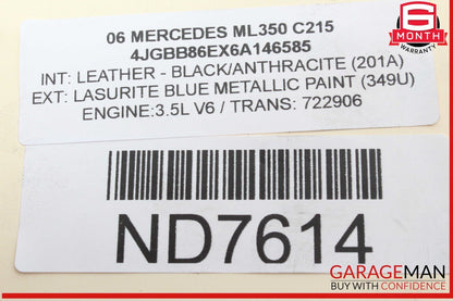 06-13 Mercedes W164 ML350 Left Side Engine Motor Cylinder Head Valve Cover OEM