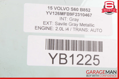11-18 Volvo S60 V60 Front Left Driver Side Door Window Glass 31385412 OEM