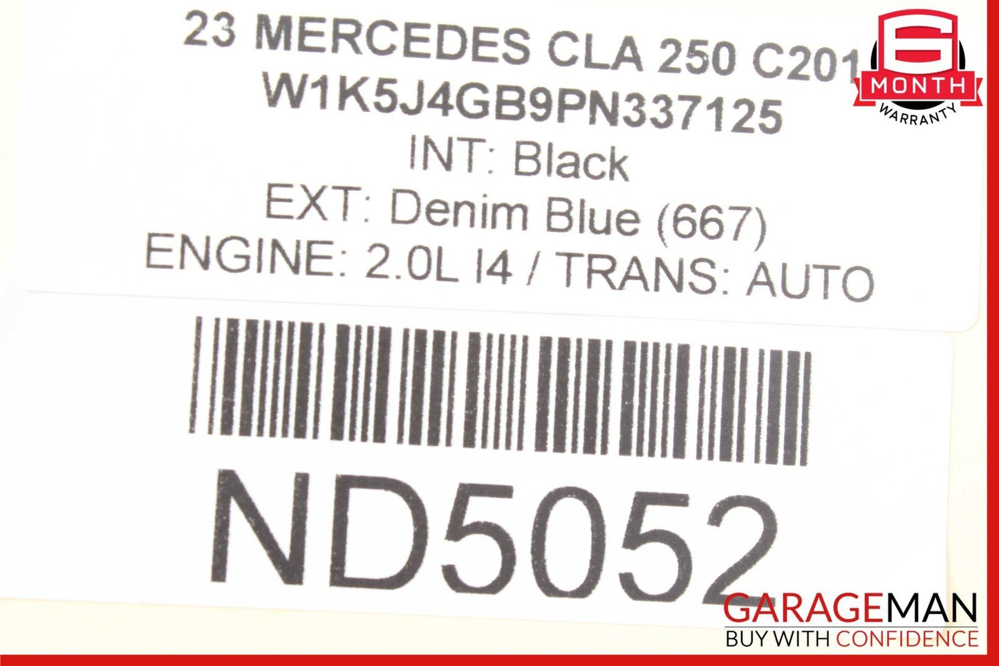 20-23 Mercedes W118 CLA250 Rear Right Passenger Side Window Regulator Assembly