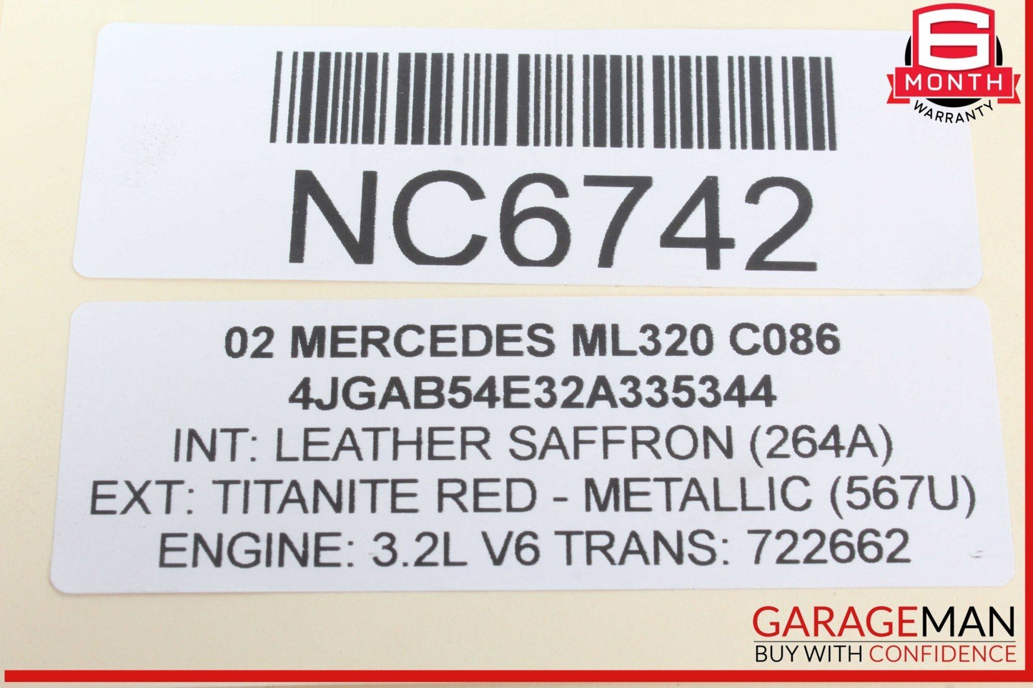98-05 Mercedes W163 ML320 Front Upper Radiator Core Support Bracket Panel OEM