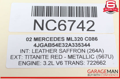 98-05 Mercedes W163 ML320 Front Upper Radiator Core Support Bracket Panel OEM