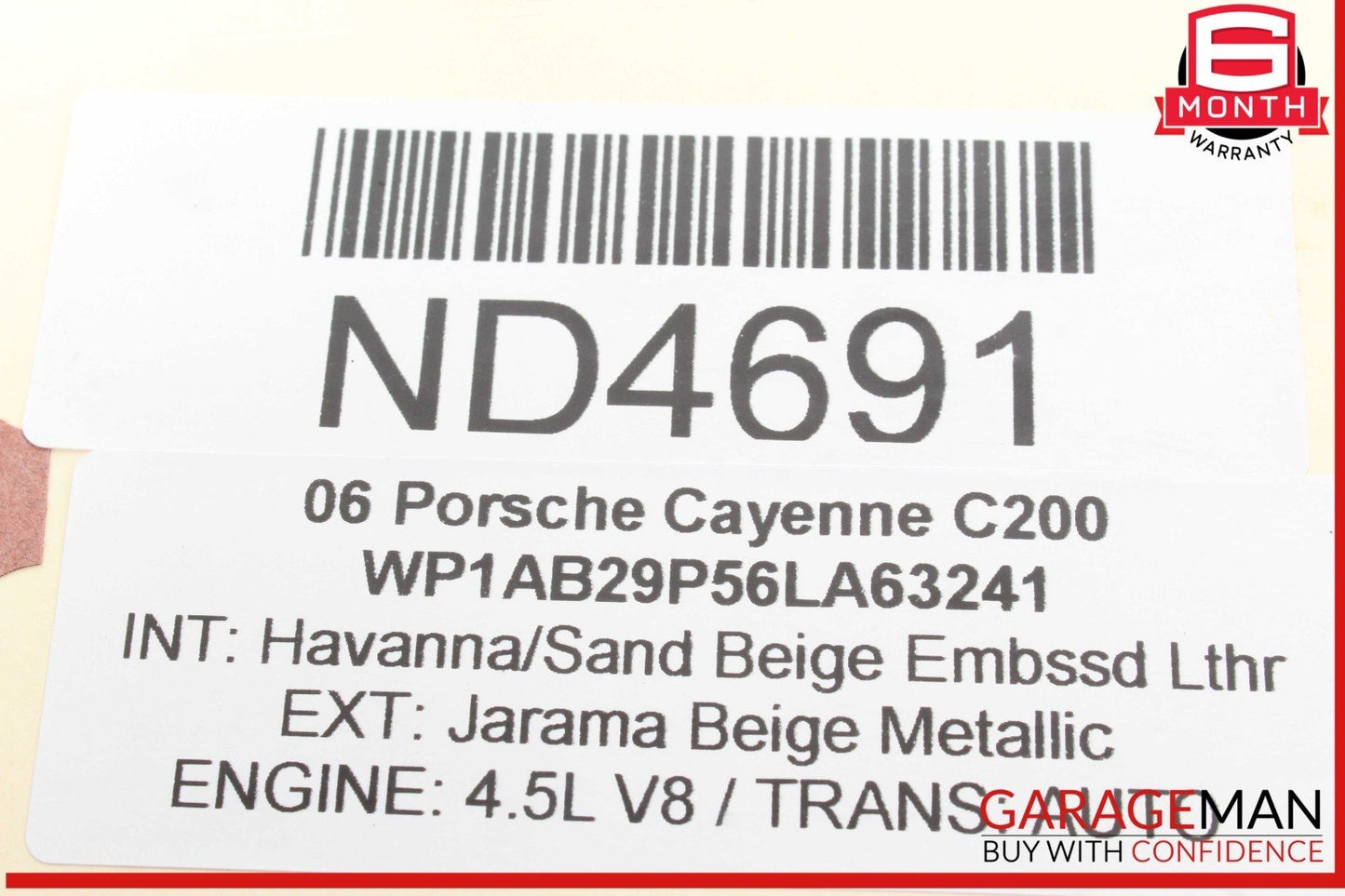 03-06 Porsche Cayenne 955 Right Side Cylinder Head 948104103 OEM