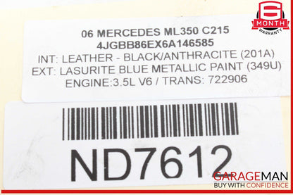 06-13 Mercedes W164 ML350 Right Side Engine Motor Cylinder Head Valve Cover OEM