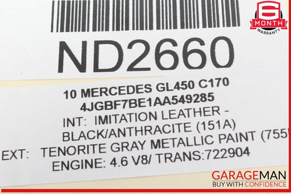 10-12 Mercedes X164 GL450 GL350 GL550 Rear Left Side Tail Light Taillight Lamp
