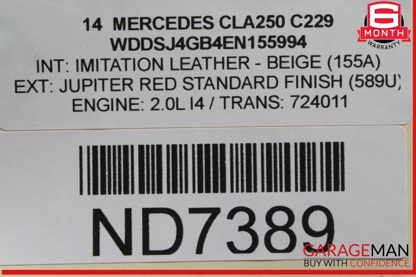 14-20 Mercedes W117 CLA250 Front Bumper Reinforcement Impact Crash Bracket Rebar