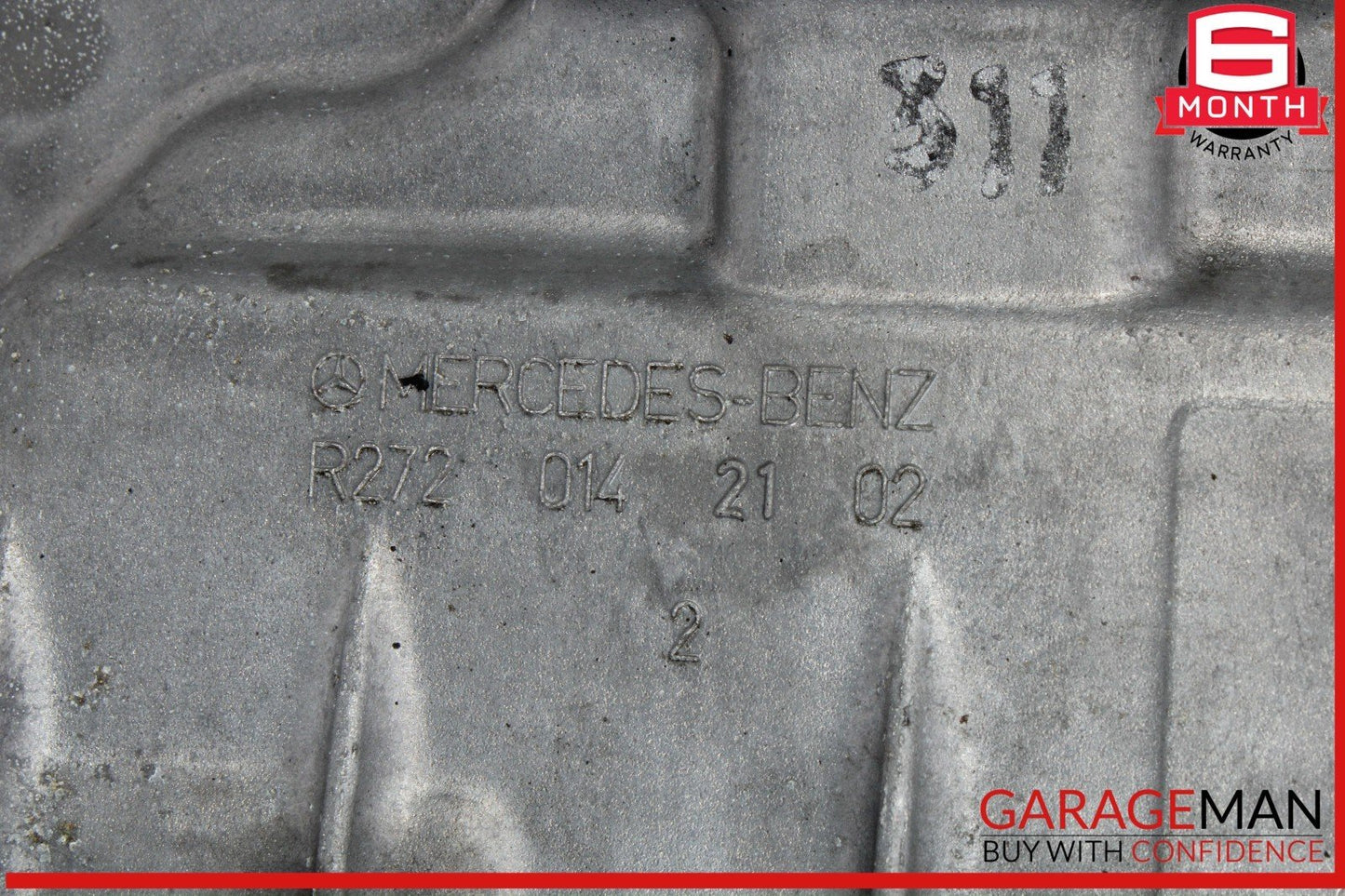 05-11 Mercedes W211 E350 Engine Upper Oil Sump Baffle Pan 2720142102 OEM