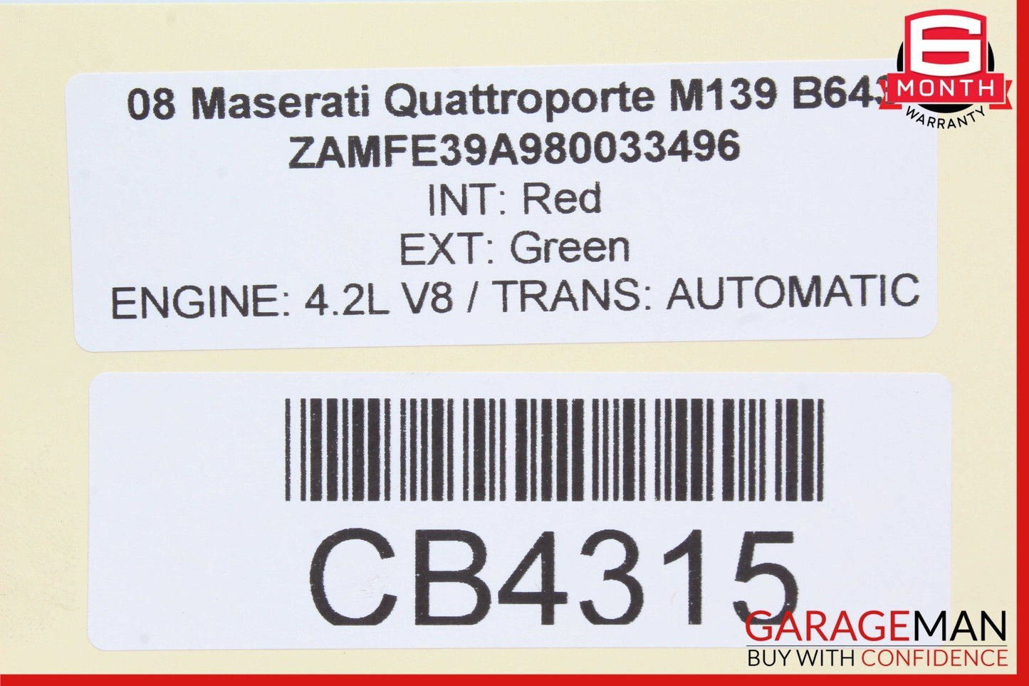03-08 Maserati Quattroporte M139 Rear Left & Right Brake Caliper Calipers Set