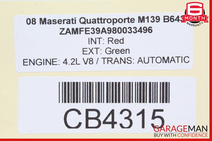03-08 Maserati Quattroporte M139 Rear Left & Right Brake Caliper Calipers Set