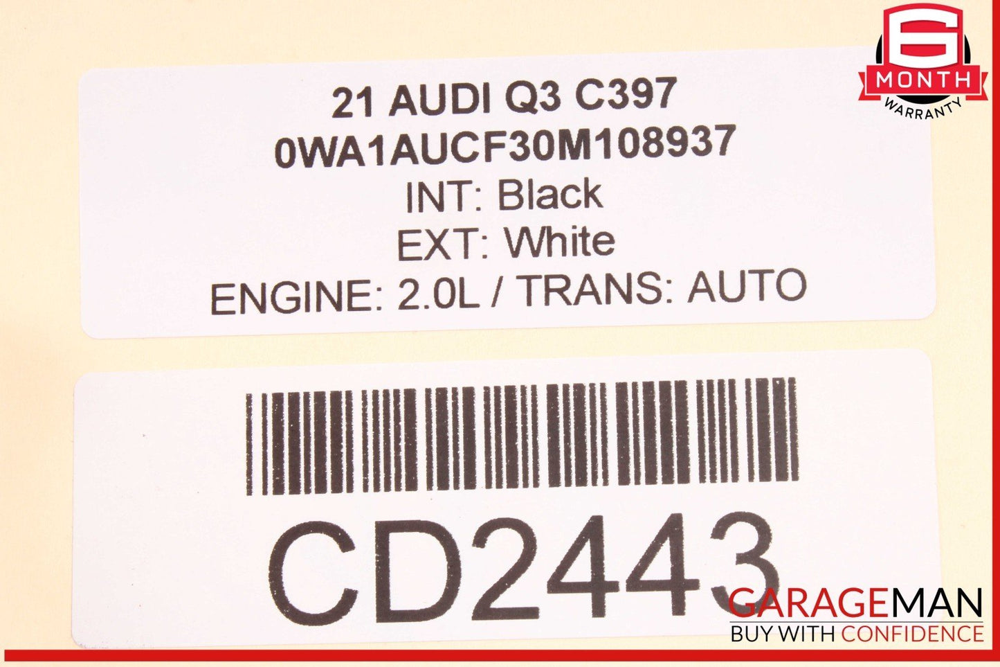 19-23 Audi Q3 Front Complete Seat Cushion Cover Assy Set of 2 Pc OEM
