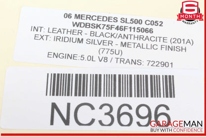 03-08 Mercedes R230 SL500 Frame Floor Wiring Wire Cable Harness 2305409806 OEM