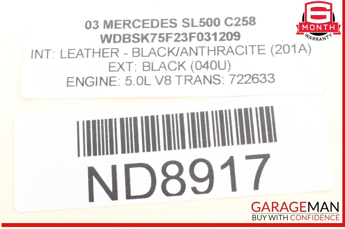 03-06 Mercedes R230 SL500 S500 Engine Motor Air Cleaner Filter Box Cover Panel