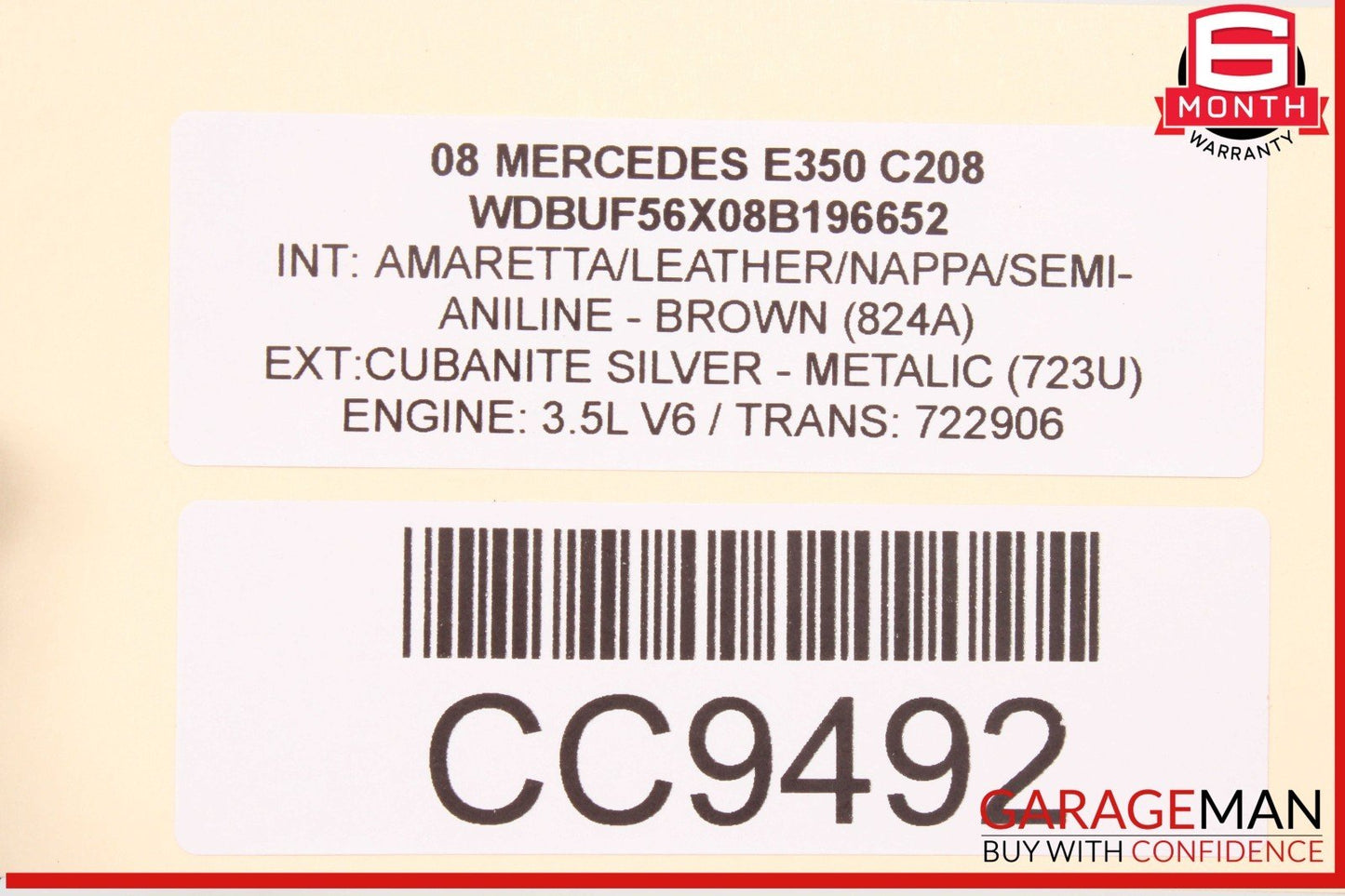 07-09 Mercedes W211 E350 E550 Front Right or Left Top Upper Seat Cushion Cover