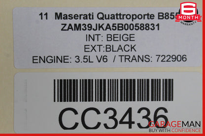 09-13 Maserati Quattroporte Rear Right & Left Complete Seat Cushion Assembly