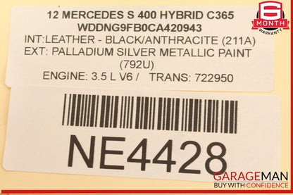 07-14 Mercedes W221 S400 Hybrid Rear Left & Right Side Brake Calipers Set OEM