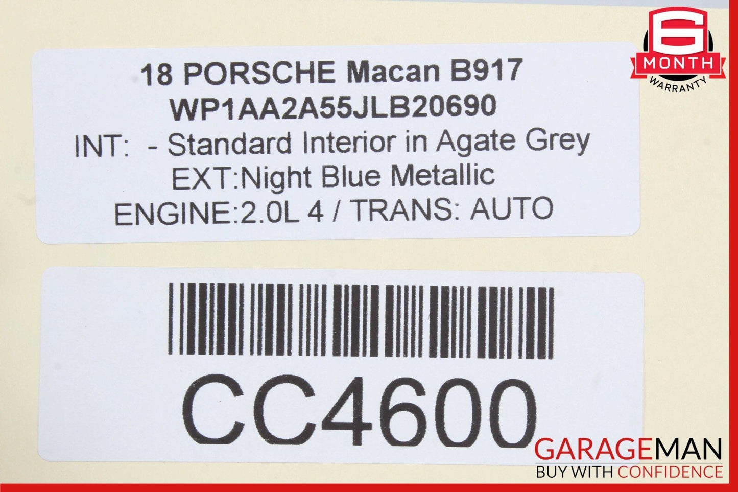 15-18 Porsche Macan Front Right & Left Complete Seat Set of 2 Pc Grey OEM