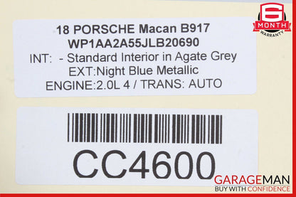 15-18 Porsche Macan Front Right & Left Complete Seat Set of 2 Pc Grey OEM