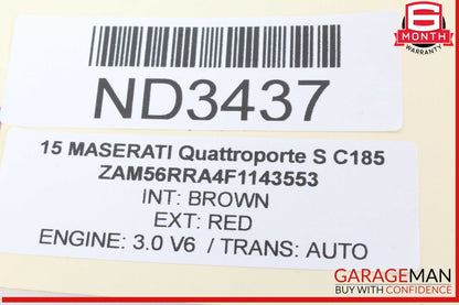 14-22 Maserati Quattroporte Rear Left Side Door Window Regulator 670009818 OEM