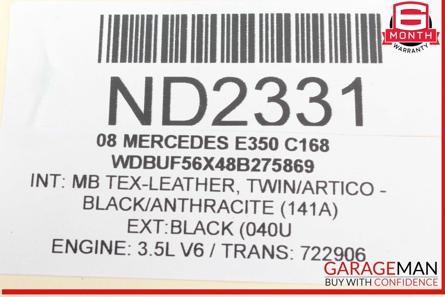 05-12 Mercedes W211 E350 ML350 Left Side Engine Motor Cylinder Head OEM