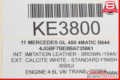 06-12 Mercedes GL550 GL450 ML450 Dashboard Dash Board Glove Box Glovebox Brown