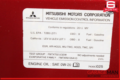 14-20 Mitsubishi Outlander Sport Front Hood Bonnet Cover Panel OEM