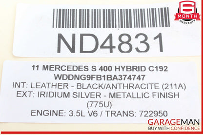 10-13 Mercedes W221 S400 Hybrid 3.5L Engine Cylinder Head Right OEM