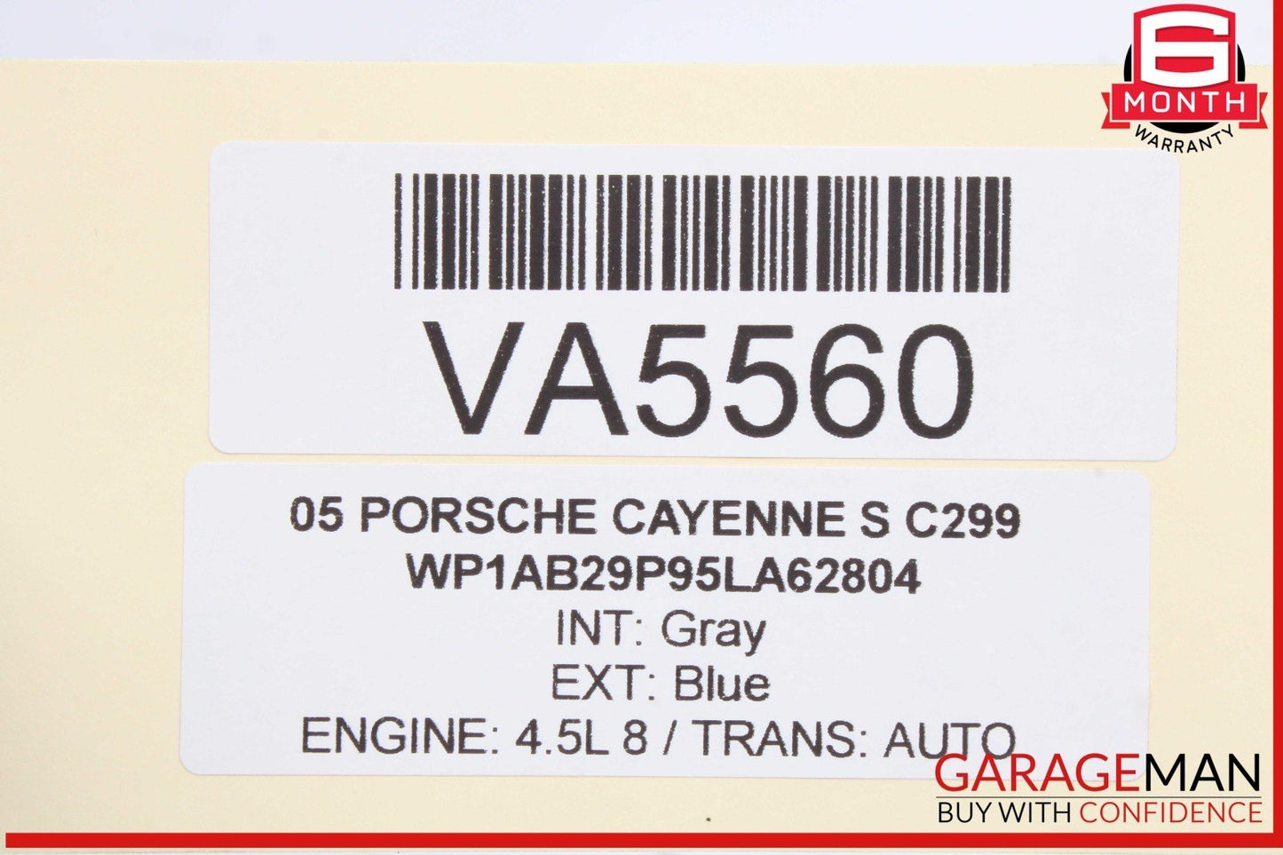 03-06 Porsche Cayenne S 955 Right Side Cylinder Head 948104103 OEM