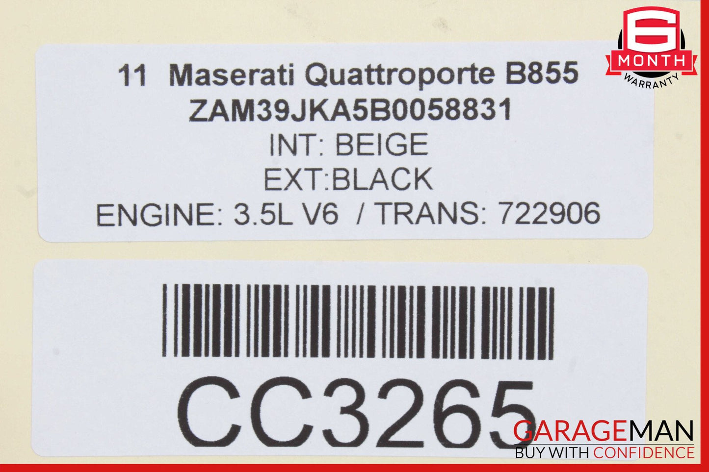 03-13 Maserati Quattroporte M139 Roof Headliner Pillar Set Trim Suede OEM