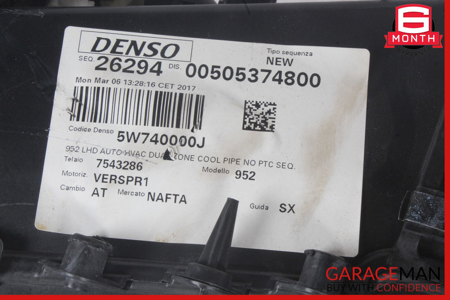 17-22 Alfa Romeo Giulia AC Climate Heater Blower Motor Housing Box Assy OEM