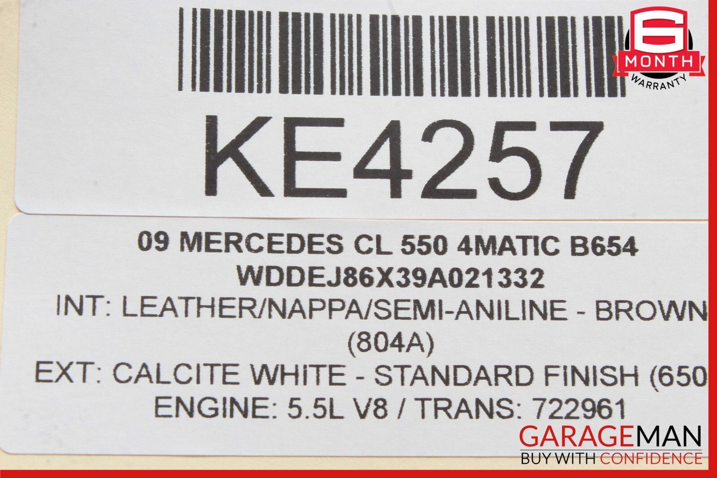 07-09 Mercedes W221 S550 S450 S63 AMG Front Upper Interior Rear View Mirror OEM