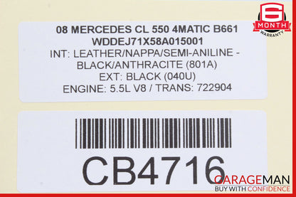 07-14 Mercedes W216 CL550 S550 Front Left Door Lock Latch Actuator Keyless Go
