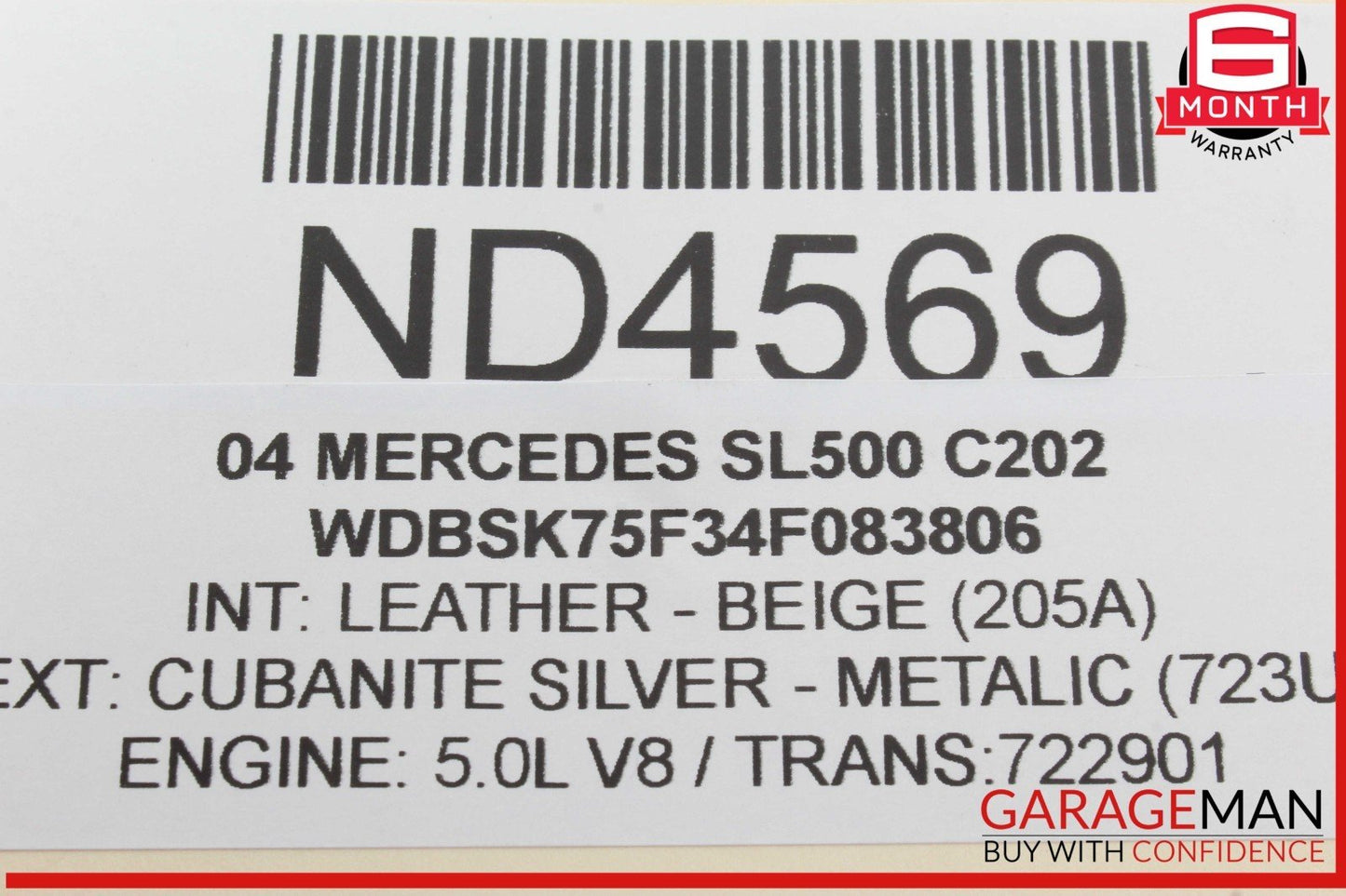 03-08 Mercedes R230 SL500 Frame Floor Wiring Wire Cable Harness 2305409806 OEM