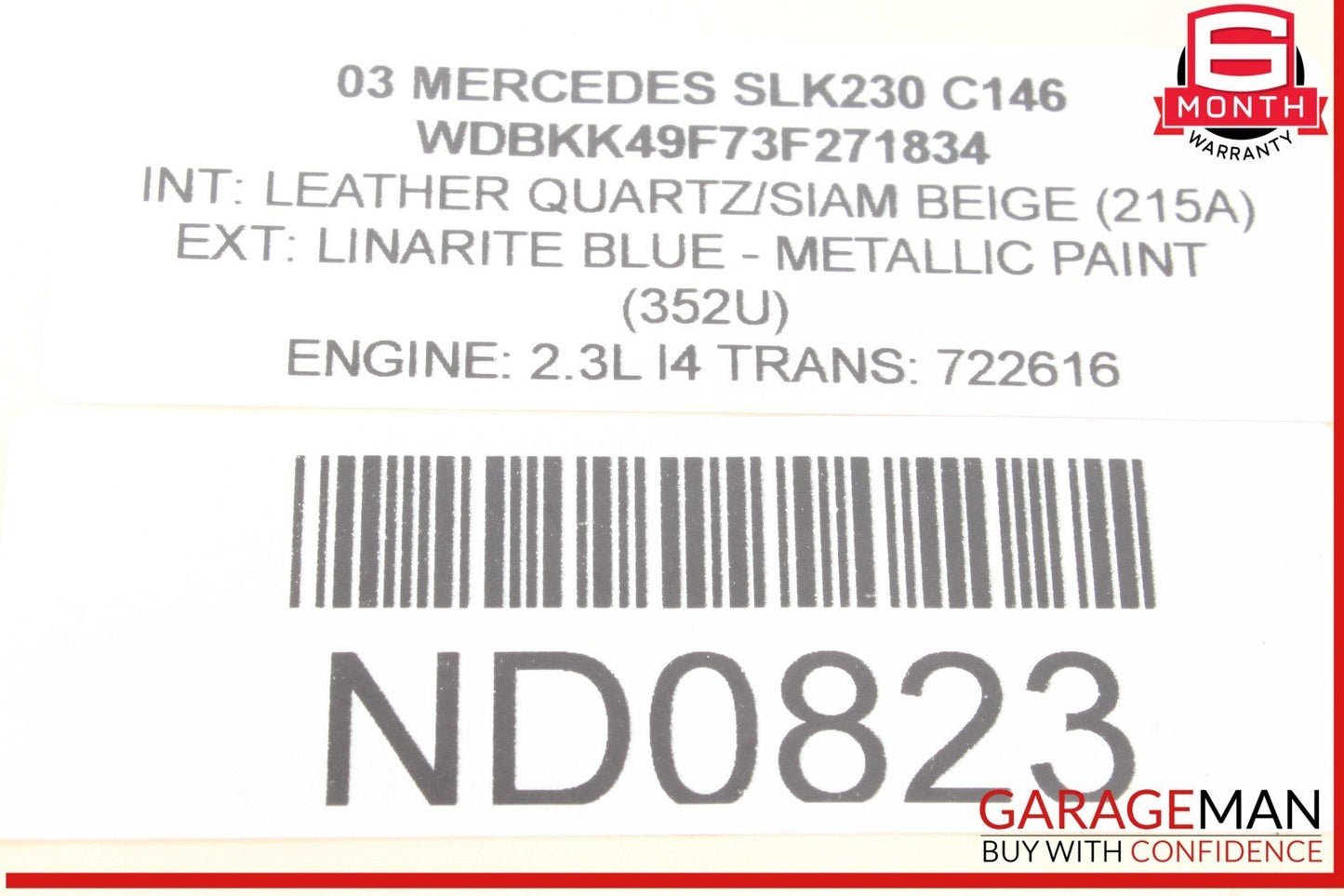 01-04 Mercedes R170 SLK230 Supercharger Kompressor Compressor Eaton