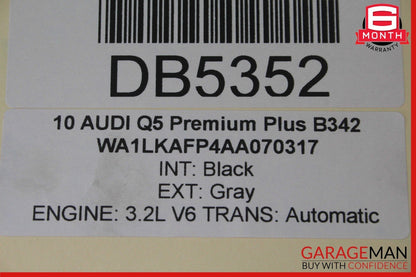09-17 Audi Q5 Front Left Side Complete Seat Cushion Cover Assembly Black