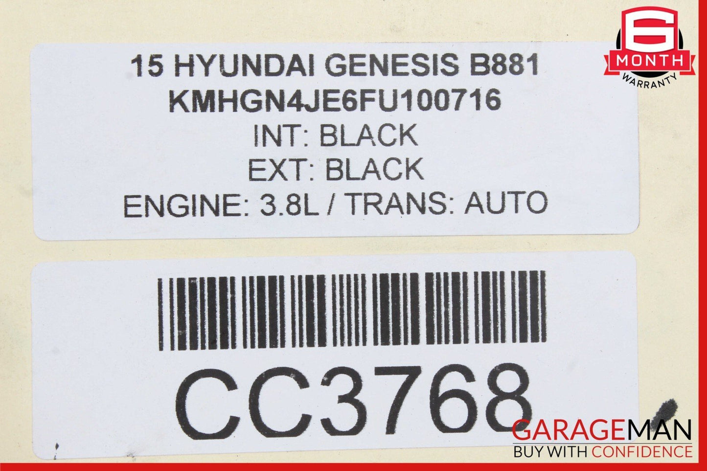 15-16 Hyundai Genesis Top Upper Panoramic Sunroof Track Rail Frame Assembly OEM