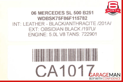 03-12 Mercedes R230 SL500 SL600 Windshield Weather Seal Set OEM
