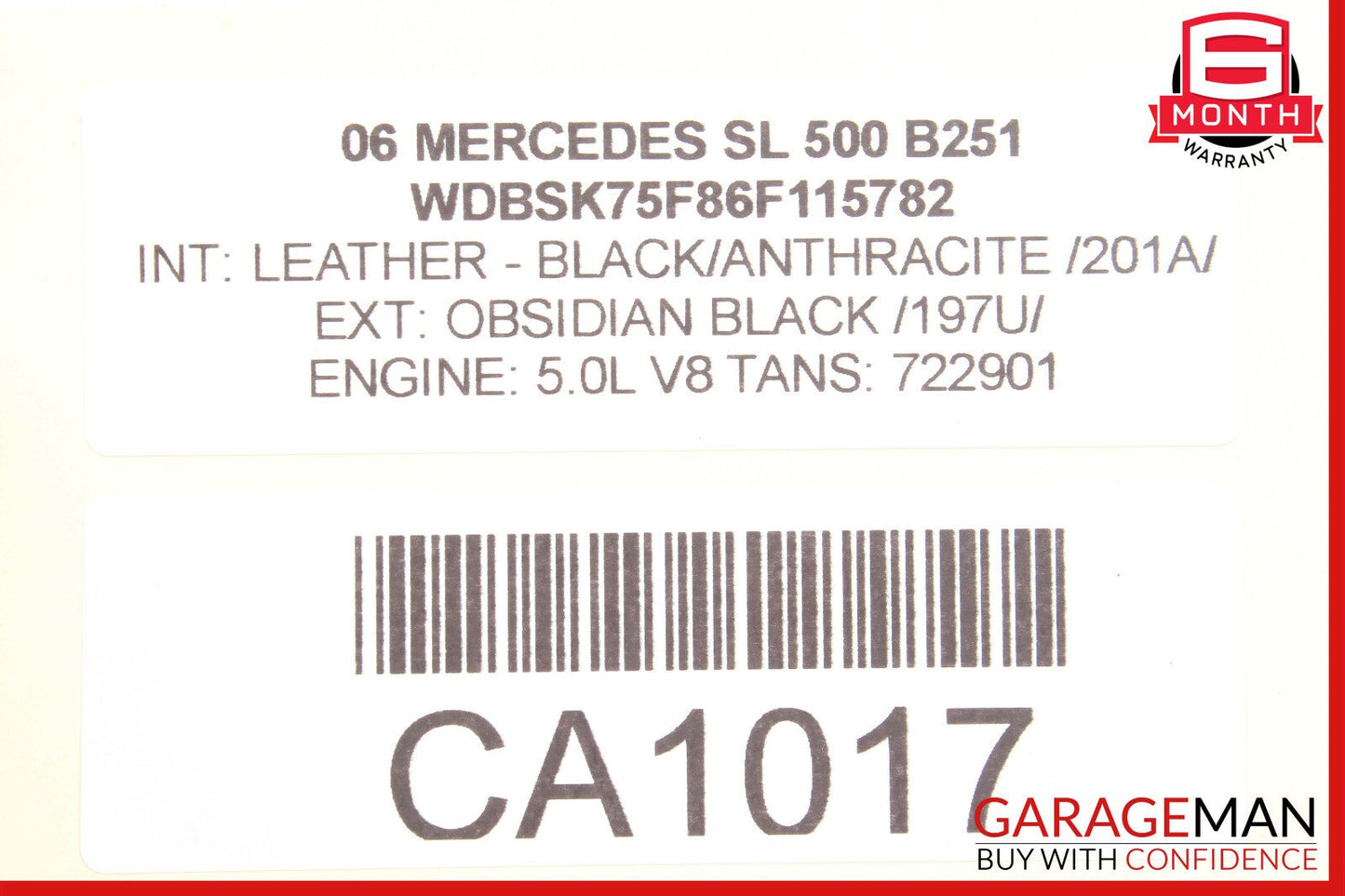 03-12 Mercedes R230 SL500 SL600 Windshield Weather Seal Set OEM