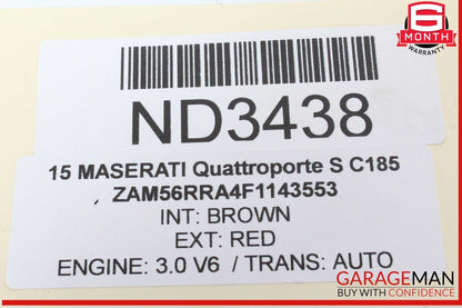 14-22 Maserati Quattroporte S Rear Right Side Door Window Regulator OEM