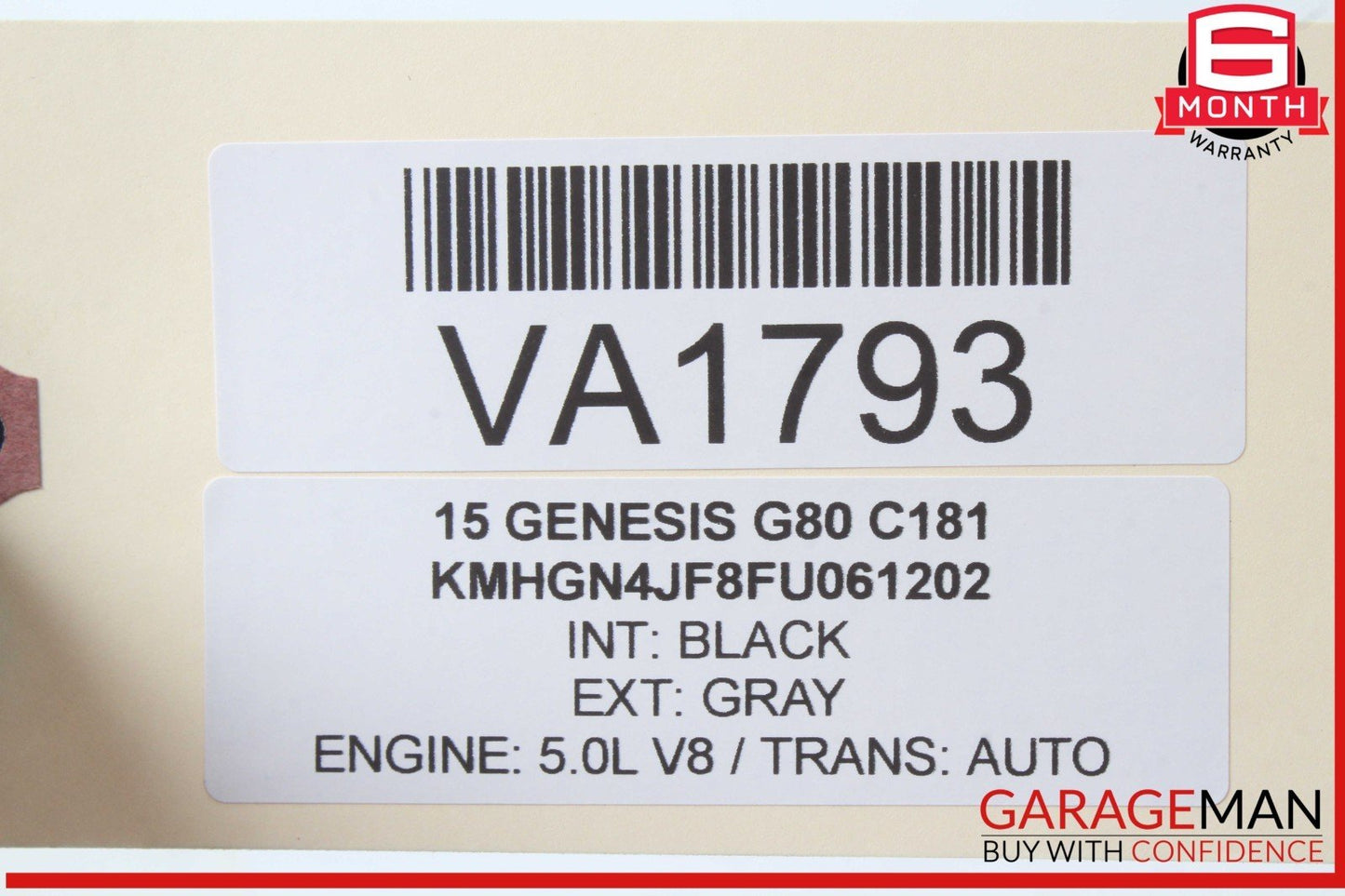 15-17 Hyundai Genesis G80 5.0L Right Side Cylinder Head 5K025-3FU00 OEM