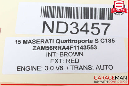 14-17 Maserati Quattroporte S Center Console Heater Evaporator Core Blower OEM