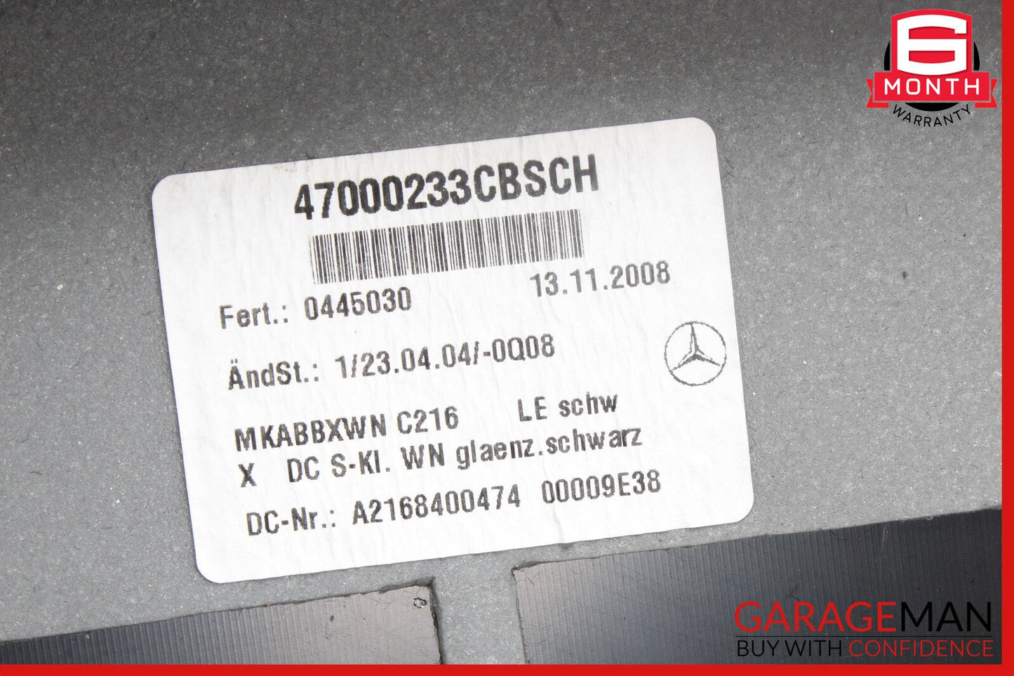 07-14 Mercedes W216 CL550 CL63 AMG Rear Center Console Storage Compartment OEM