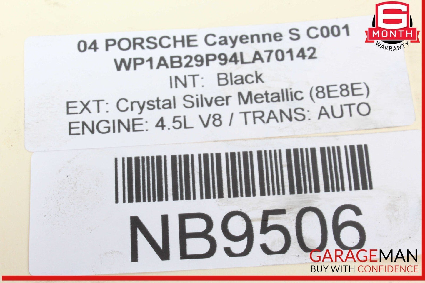 03-06 Porsche Cayenne S 955 Right Side Engine Cylinder Head 948105121 OEM