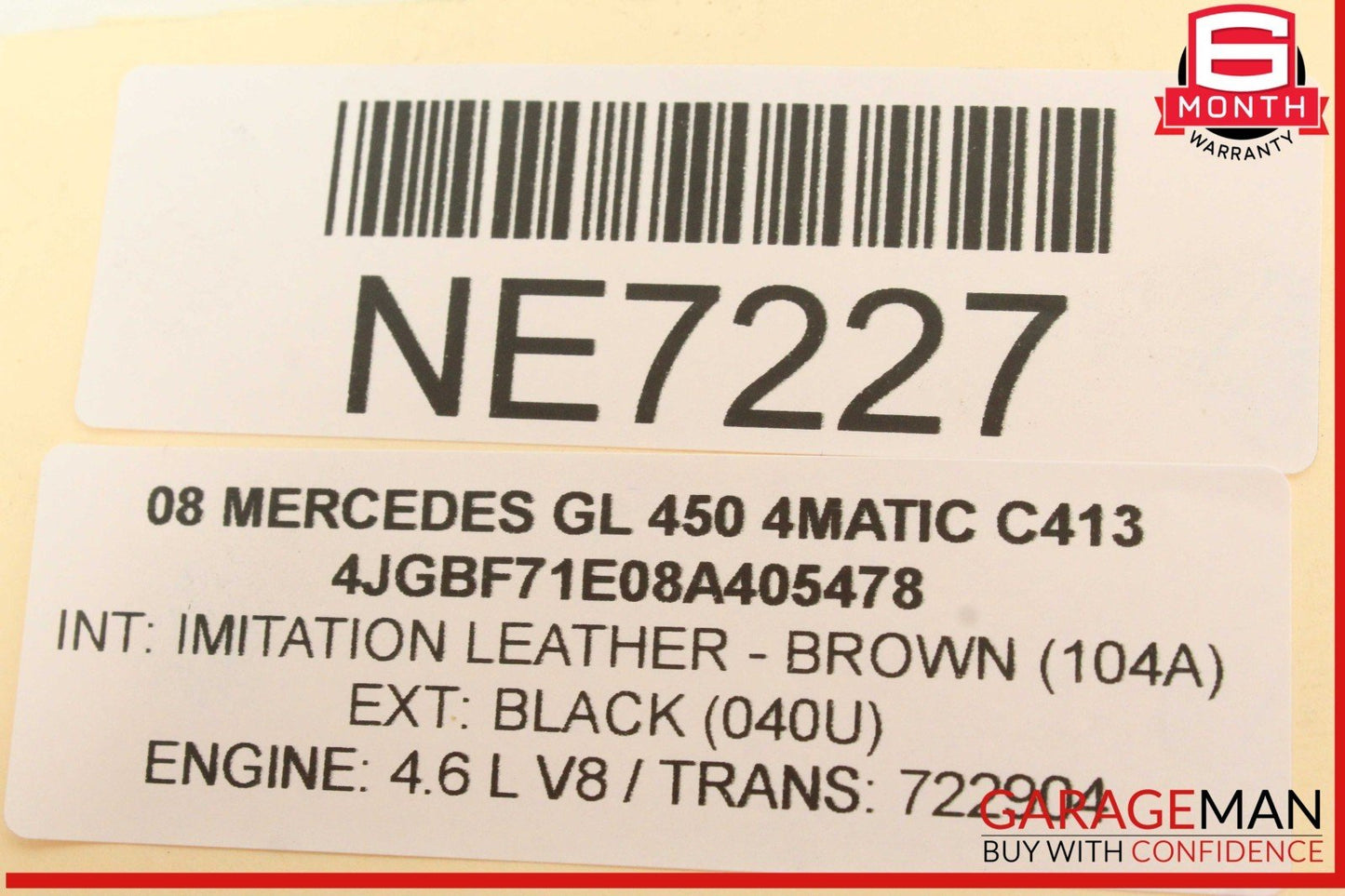07-12 Mercedes X164 GL450 4MATIC Front Left Side Headlight Lamp Halogen OEM