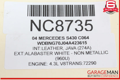 00-06 Mercede W220 S430 E430 CLK430 Right Passenger Cylinder Head 1130161501 OEM