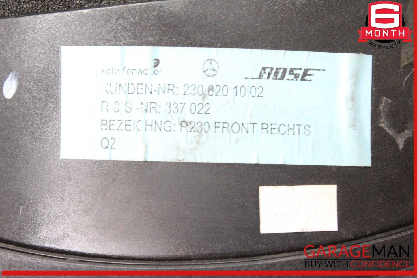 03-08 Mercedes R230 SL500 Left & Right Side Door Audio Speakers Set Bose OEM